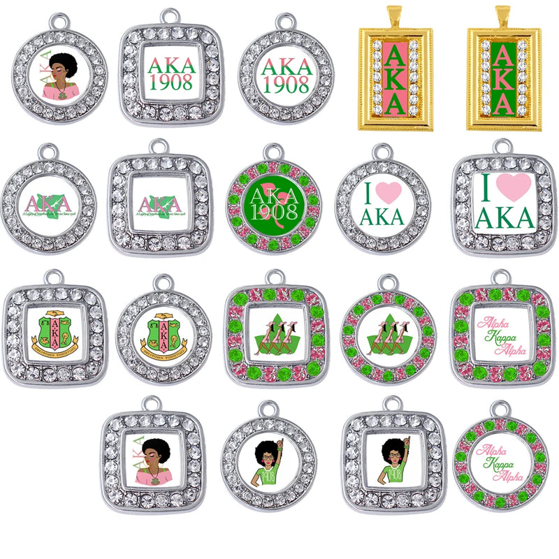 Enamel Sorority Society Logo Tray Charm Pendant