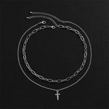 Hip-Hop Zircon Sword Pendant Necklace Multi-Layered Men's Jewelry