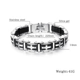 Men's Cross Stainless Steel Silicone Bracelet