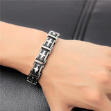Men's Cross Stainless Steel Silicone Bracelet