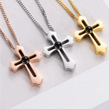 Personality Cross Projection Photo Necklace Men's Gift Men Jewelry