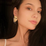 Personality Cry Face Metal Dangle Earrings For Women