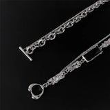 Crystal Gem Splicing Ot Buckle Necklace for Women Men