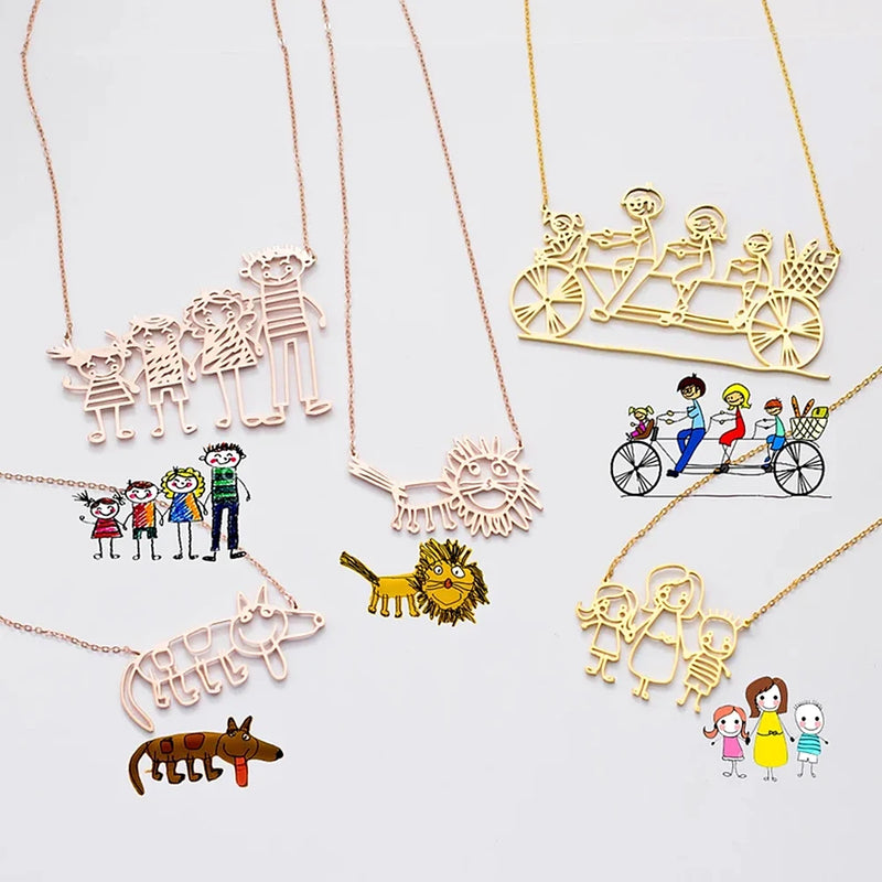 Hand Drawn Personality Necklace