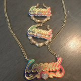 Acrylic Bamboo Earrings Necklace Set