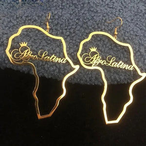 Africa Map Earrings & Pendant Set