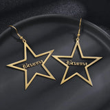 Personality Name Earrings Star Hollow Pendant