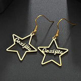Personality Name Earrings Star Hollow Pendant