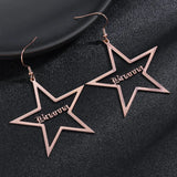 Personality Name Earrings Star Hollow Pendant
