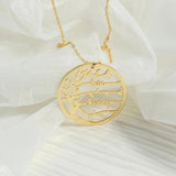 Tree of Life Pendant Stainless Steel Choker Necklace