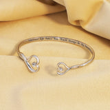 Customizable Name Clear Crystal Heart Bangle