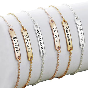 Personalized Stainless Steel Strip Bangle Bracelet