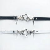Exaggerate Pentagram Choker Necklace Rivet Metal Star Chain for Women