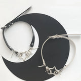 Exaggerate Pentagram Choker Necklace Rivet Metal Star Chain for Women