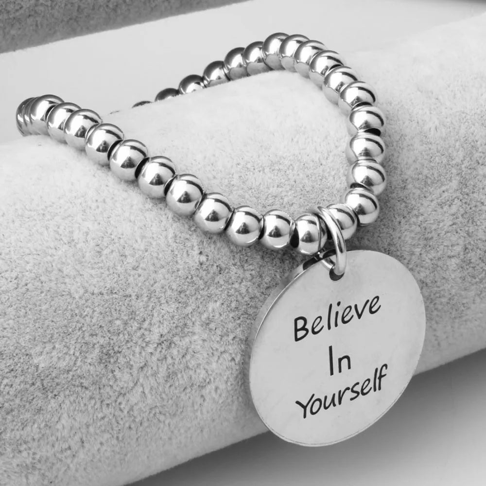 Stainless Steel Greetings Tag Round Chain Necklace