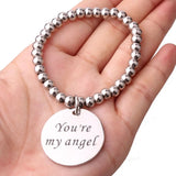 Stainless Steel Greetings Tag Round Chain Necklace