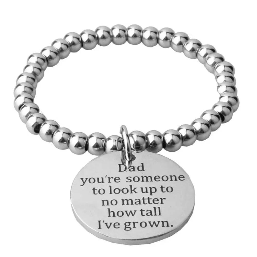 Stainless Steel Greetings Tag Round Chain Necklace