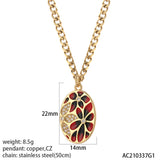 Personality Disc Art Pendant Necklace Punk Flower Choker