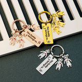 Family Doll Keychain Parents Children Gift Bag Charm Family Members