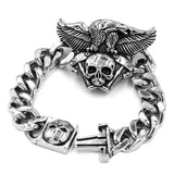 Vintage Skull Eagle Biker Men Bracelet