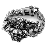 Vintage Skull Eagle Biker Men Bracelet