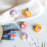 Funny Clown Bubble Hair Doll Earrings DIY Jewelry Pendant