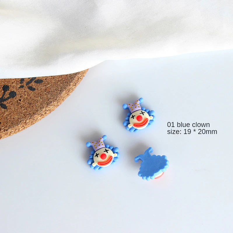 Funny Clown Bubble Hair Doll Earrings DIY Jewelry Pendant