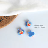 Funny Clown Bubble Hair Doll Earrings DIY Jewelry Pendant