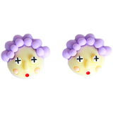 Funny Clown Bubble Hair Doll Earrings DIY Jewelry Pendant