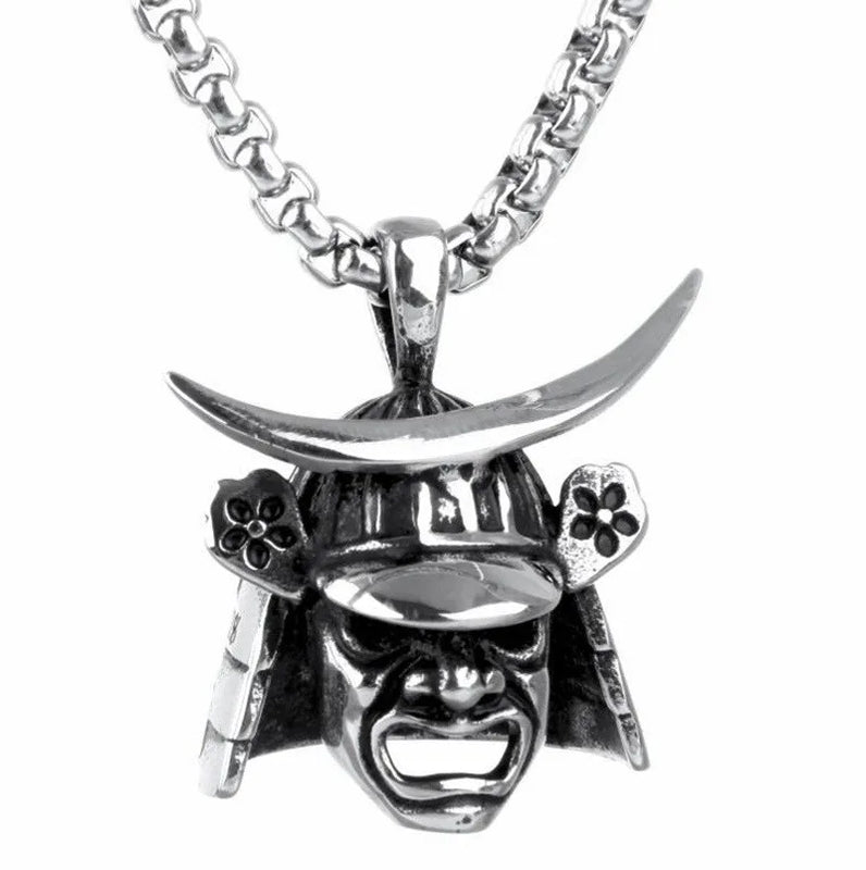 Personality Skull Samurai Domine...ck Pendant Necklace for Men Jewelry