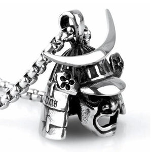Personality Skull Samurai Domine...ck Pendant Necklace for Men Jewelry