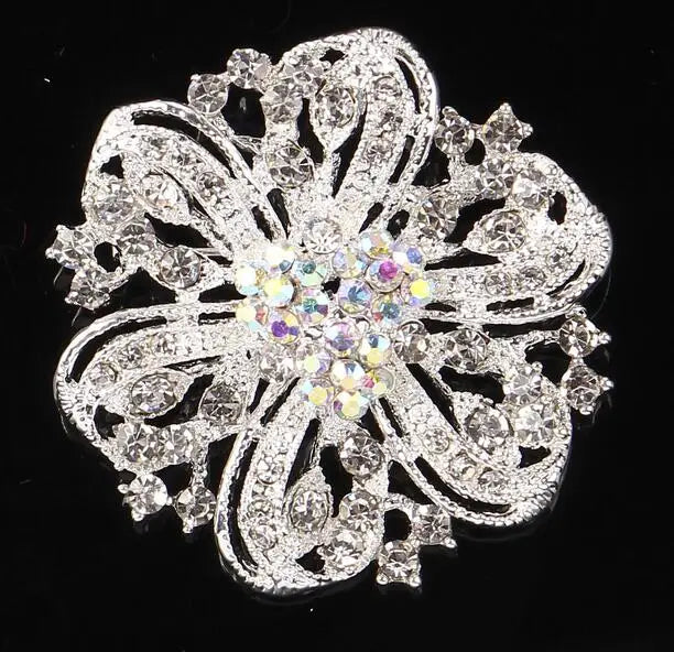 Personality Flower Brooch Jewelry For Women/men Metal Scarf Wedding Gift