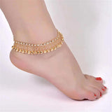 Silver Ethnic Tassel Bell Anklets for Women Girl Beach Foot Bracelet