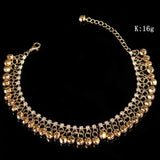 Silver Ethnic Tassel Bell Anklets for Women Girl Beach Foot Bracelet