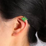 Green Frog Ear Cuffs Clip Earrings for Women Girls No Piercing Jewelry