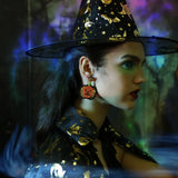 Hand-made Punk Style Earrings Exaggerated Sequins Ghost Pumpkin Halloween Jewelr