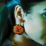 Hand-made Punk Style Earrings Exaggerated Sequins Ghost Pumpkin Halloween Jewelr