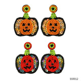 Hand-made Punk Style Earrings Exaggerated Sequins Ghost Pumpkin Halloween Jewelr