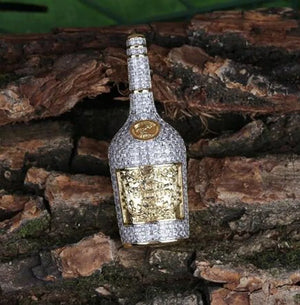 Hip Hop Champagne Bottle Whiskey Bottle Pendant Necklace