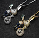 Hip Hop Champagne Bottle Whiskey Bottle Pendant Necklace