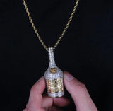 Hip Hop Champagne Bottle Whiskey Bottle Pendant Necklace