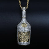 Hip Hop Champagne Bottle Whiskey Bottle Pendant Necklace
