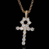 Personality Hip Hop Mens Zircon Cross Pendant Necklaces