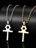 Personality Hip Hop Mens Zircon Cross Pendant Necklaces