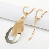 Irregular Long Geometric Sweater with Exaggerated Necklace