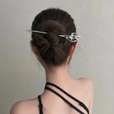 Moonstone Hair Stick Minimalist Silver Butterfly Hair Chopsticks Hairpin