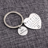 Love You Heart Personality Keychain Calendar Couples Anniversary Gift