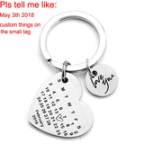Love You Heart Personality Keychain Calendar Couples Anniversary Gift