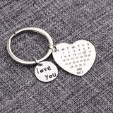 Love You Heart Personality Keychain Calendar Couples Anniversary Gift