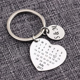 Love You Heart Personality Keychain Calendar Couples Anniversary Gift